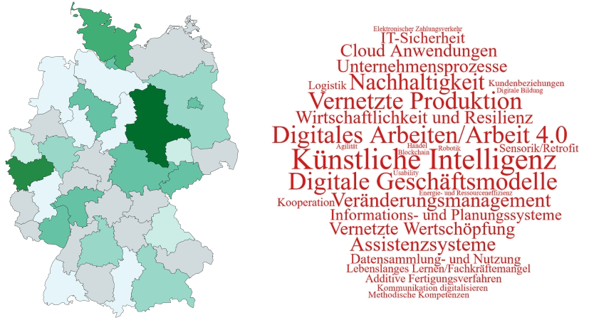 Wortwolke und Deutschlandkarte