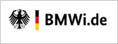 Das Logo des BMWi für die mobile Ansicht besteht aus dem Bundesadler, den Farben Schwarz, Rot, Gold und dem Schriftzug "BMWi.de".
